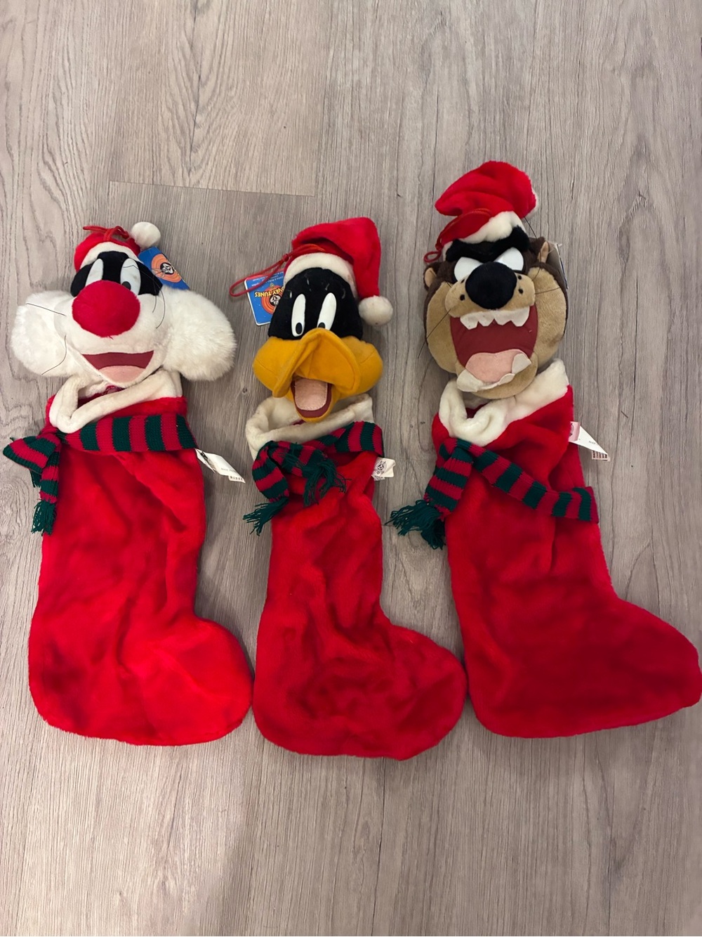 Looney Tunes Red Holiday Plush Stocking - Daffy, Taz & Sylvester